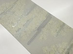 松葉にヱ霞・花唐草模様織出し袋帯